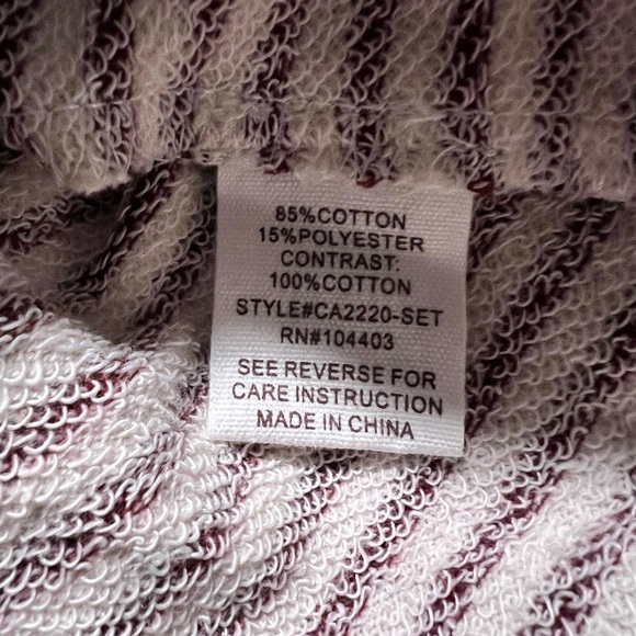 NWT By the River Moon River 2 Piece Striped Puff Sleeve Sweatshirt & Joggers Set - Picture 15 of 15